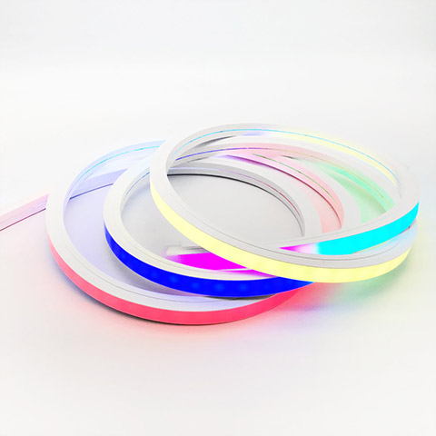 Pixel RGB color chasing vertical bending silicone neon linear light 15x15mm
