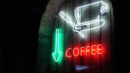 Coffee shop neon sign