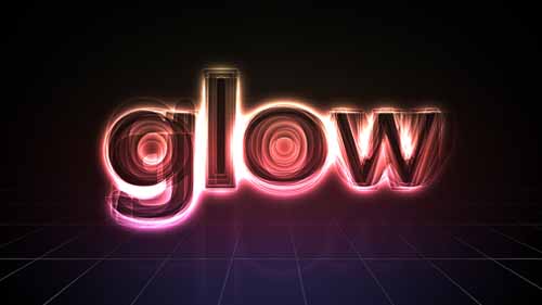 Glow neon light text