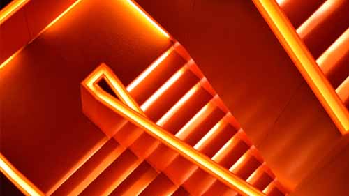 Staircase neon lighting