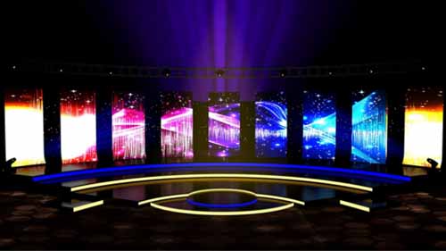 A Stage with LED Strip Lights