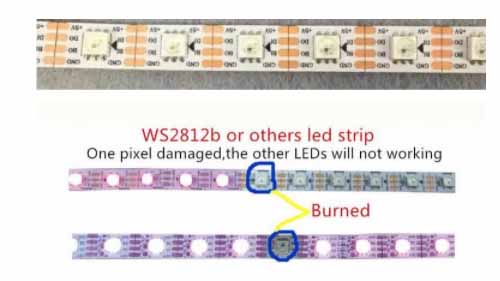 A illustrative comparison of WS2813 and WS2812b signal relays