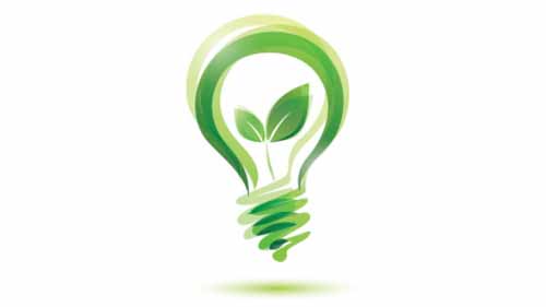 A symbol of an eco-friendly bulb