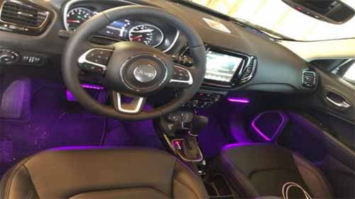 Car Interior with LED Strips