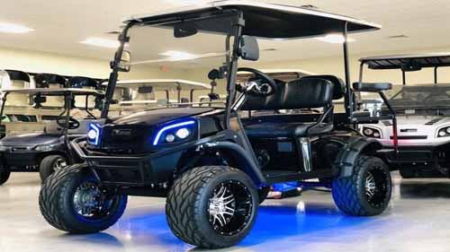 A Golf Cart with Underglow Lights