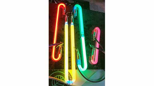 Neon lights will light up after a successful process
