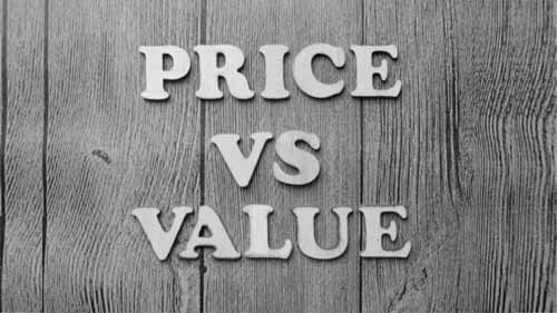 Price vs value sign