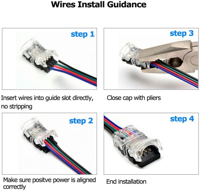 An illustration of how to install LED wire